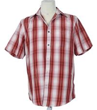 Pánska červeno-biela kockovaná košeľa