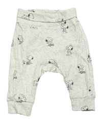 Svetlosivé melírované baggy tepláky so Snoopym H&M