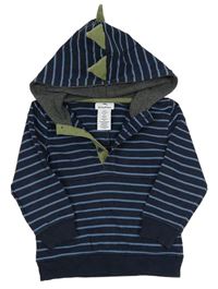 Tmavomodrá pruhovaná mikina s kapucňou s ostny Tommy Bahama