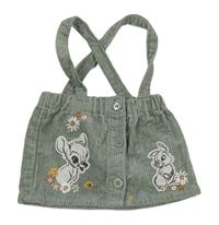 Khaki menšestrová sukňa s Bambim a trakami Disney