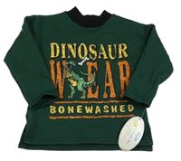 -Nové Zeleno-čierna mikina s nápisom a dinem