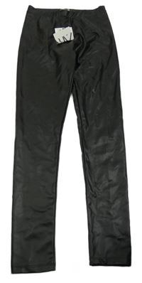 Nové- Černé koženkové legíny Zara