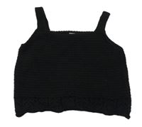 Čierny pletený crop top TU