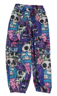 Barevné sportovní tepláky s lebkami