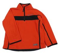 Červeno-čierna fleecová mikina s nápisom