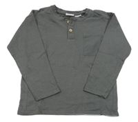 Šedé melírované triko s knoflíčky Zara