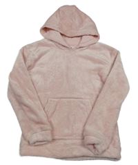 Světlerůžová chlupatá mikina a kapucí F&F