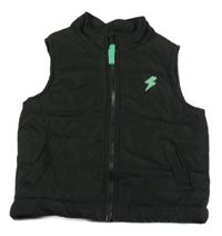 Čierna šušťáková zateplená vesta s bleskom F&F