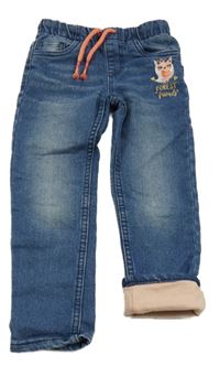 Modré podšité rifle se sovičkou Kiki&Koko