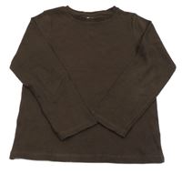 Hnědé žebrované triko TU