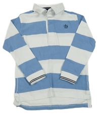 Světlemodro-biela pruhovaná polo mikina M&S