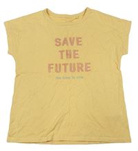 Žlté tričko s nápisom Next