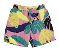 Růžovo-barevné kraťasy s listy M&S
