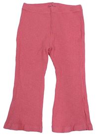 Růžové žebrované flare kalhoty Matalan