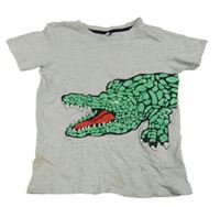 Sivé tričko s krokodílom DopoDopo