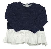 Tmavomodrá trblietavá mikina s halenkou Topolino