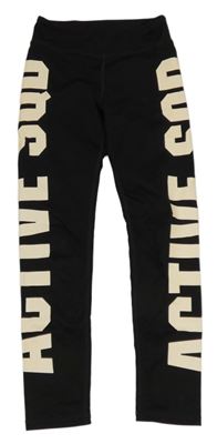 Čierne športové legíny s nápisom H&M