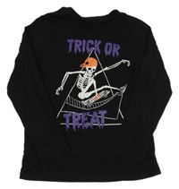 Černé triko s kostrou Primark