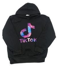 Černá mikina Tik Tok s kapucňou Foanja