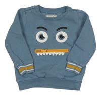 Modrošedá mikina s príšerkou