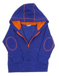 Safírová propínací mikina s kapucí HEMA