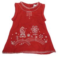 Červené pletené šaty s výšivkami M&Co.