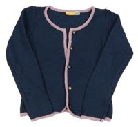 Tmavomodrý prepínaci sveter s růžovým lemem Pepperts