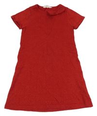 Červené pletené trblietavé šaty s mašlou H&M