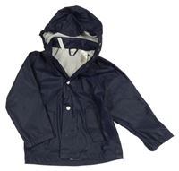 Tmavomodrá nepromokavá bunda s kapucňou H&M