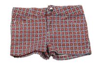 Modro-červené vzorované plátěné kraťas Mayoral