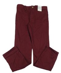 Nové - vínové chino plátěné kalhoty Matalan