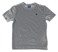 Strieborné zamatové tričko s logom Champion