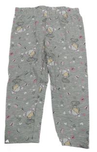 Sivé legíny s dievčatky a srdiečkami Topolino