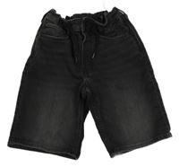 Černé teplákovo/riflové kraťasy H&M