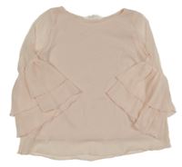 Světlerůžová žoržetová halenka H&M