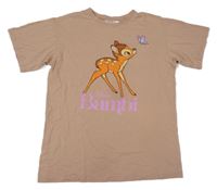 Hnědé oversize tričko s Bambim H&M