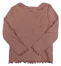 Starorůžové žebrované triko Primark