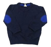Tmavomodrý sveter s náloketníky zn. H&M