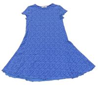 Modro-tmavomodré vzorované bavlněné šaty M&S