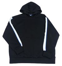 Čierna mikina s prúžkami a kapucňou H&M