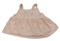 Svetloružový crop top s mušličkami George