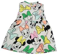 Biele bavlnené šaty s Minnií zn. Disney