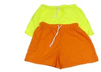 2x - Oranžové + neónově žlté šušťákové plážové kraťasy Shein