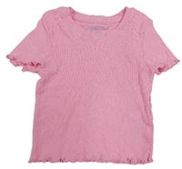 Ružové rebrované crop tričko Primark