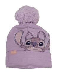 Lila pletená čepice se Stitchem a bambulí George 