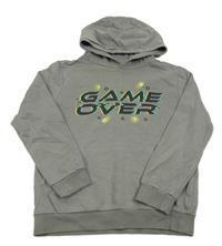 Sivá mikina s nápisom a kapucňou M&S