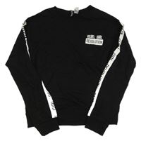 Čierno-biela crop mikina s nápismi H&M