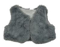 Sivá kožušinová podšitá vesta Smile