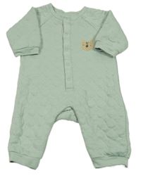 Světlezelený teplákový prošívaný overal s medvídkem Matalan