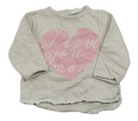 Béžová mikina so srdiečkom a nápisom Topolino